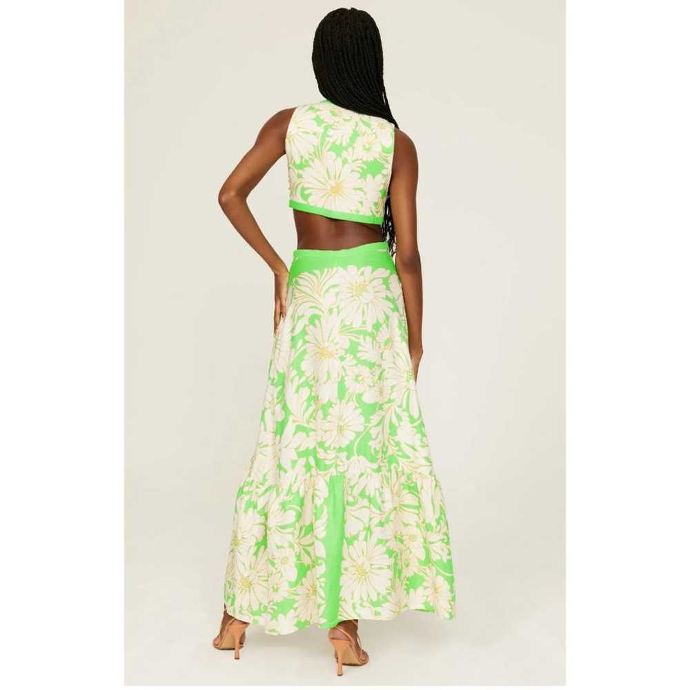 Sandro Dress Womens 38 Medium Green Floral Ludmil… - image 3