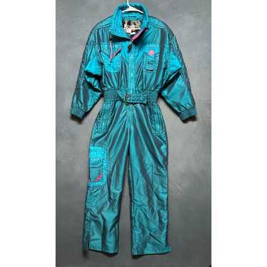 Vintage 80s Kaelin Solar Ski Suit Full Piece Wome… - image 1