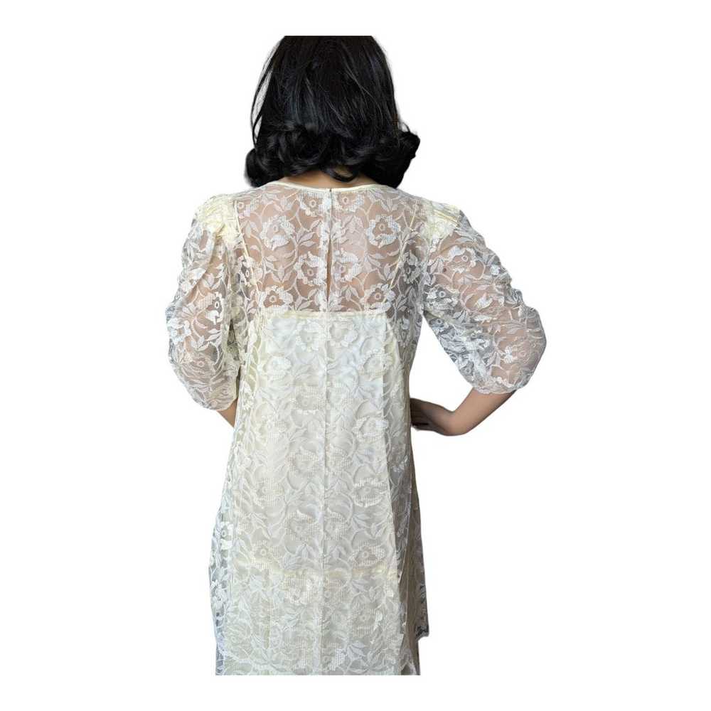 American vintage formal cream lace dress and slip… - image 9