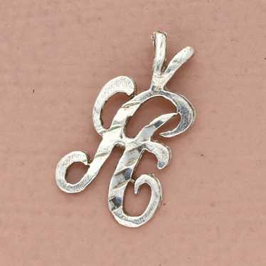 vintage sterling silver script letter h initial pe