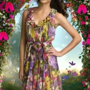 Suzi Chin for Maggy Boutique Floral Silk Dress