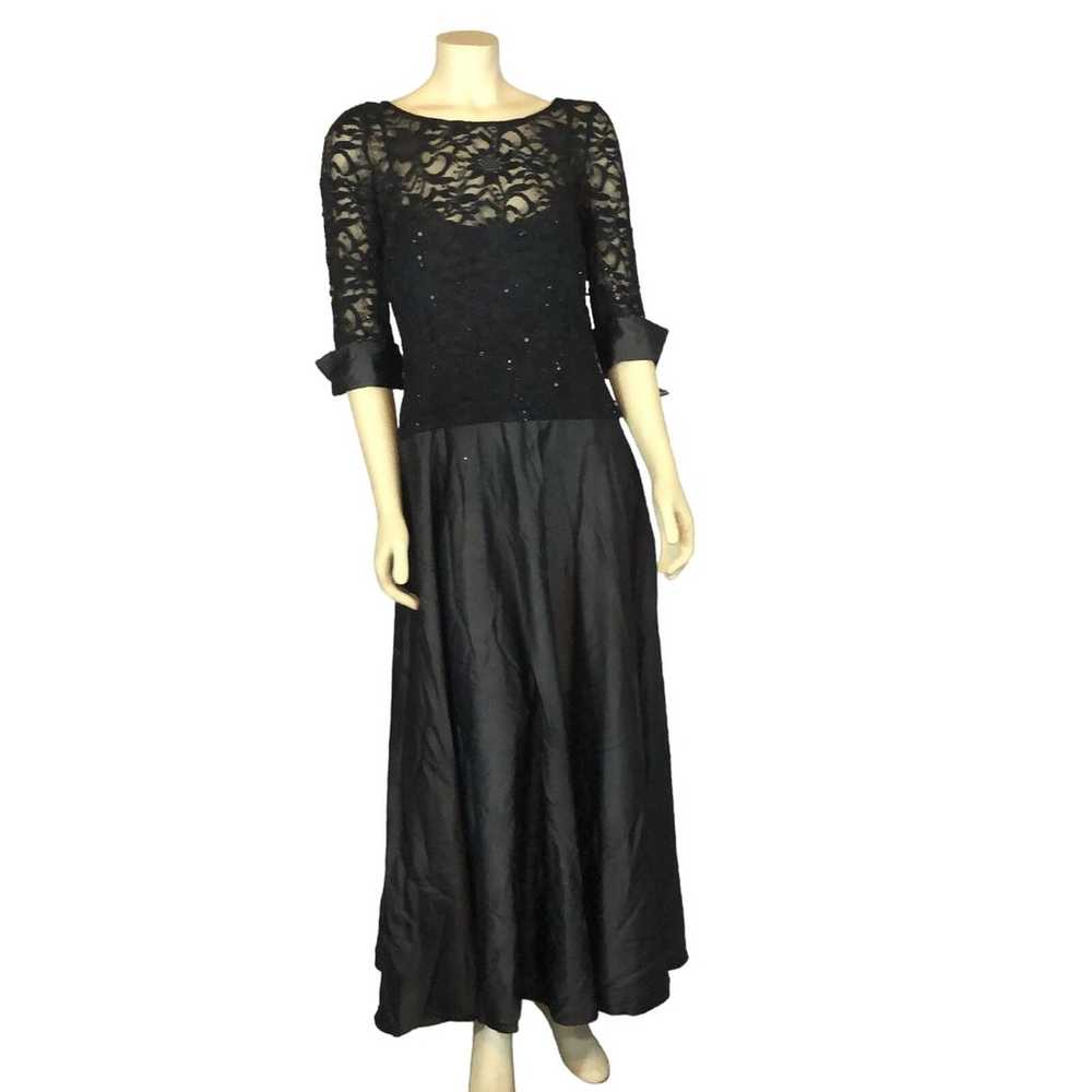 JS COLLECTION  Navy Sequin Lace Sleeve Drop Waist… - image 2