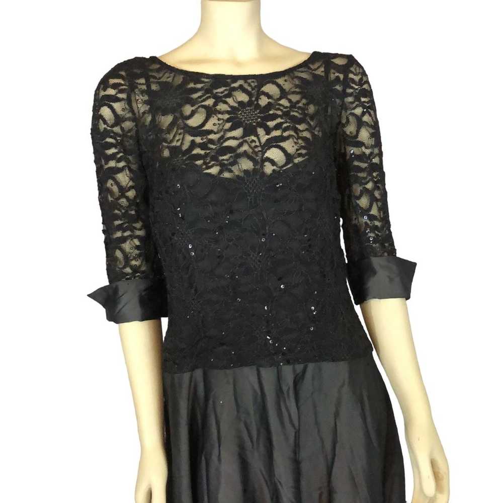 JS COLLECTION  Navy Sequin Lace Sleeve Drop Waist… - image 3