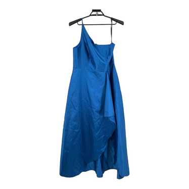 Alfred Sung Dress D831 One Shoulder satin gown blu