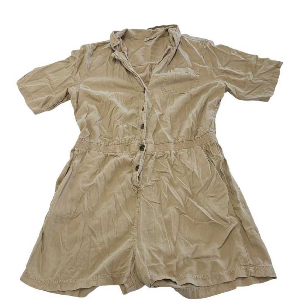 Faherty Romper Womens X Large Brown Arlie Button … - image 2