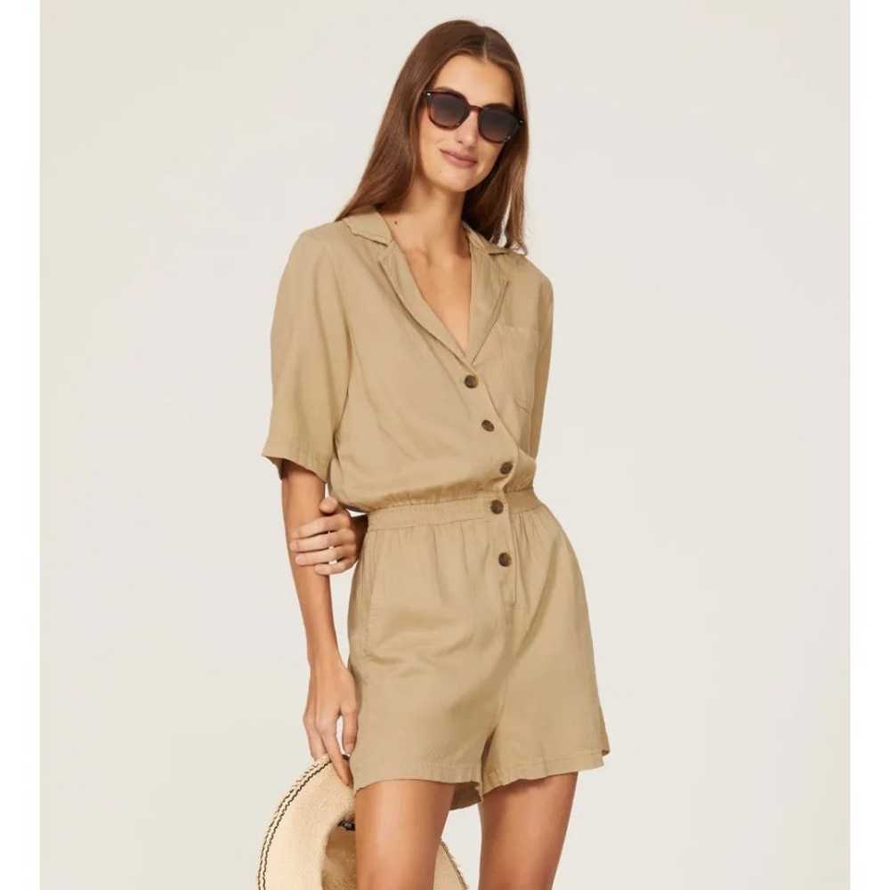 Faherty Romper Womens X Large Brown Arlie Button … - image 3