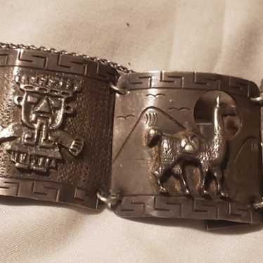 Vintage Peruvian Silver  Bracelet - image 1