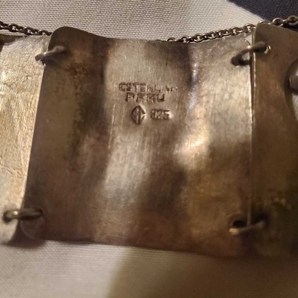 Vintage Peruvian Silver  Bracelet - image 7