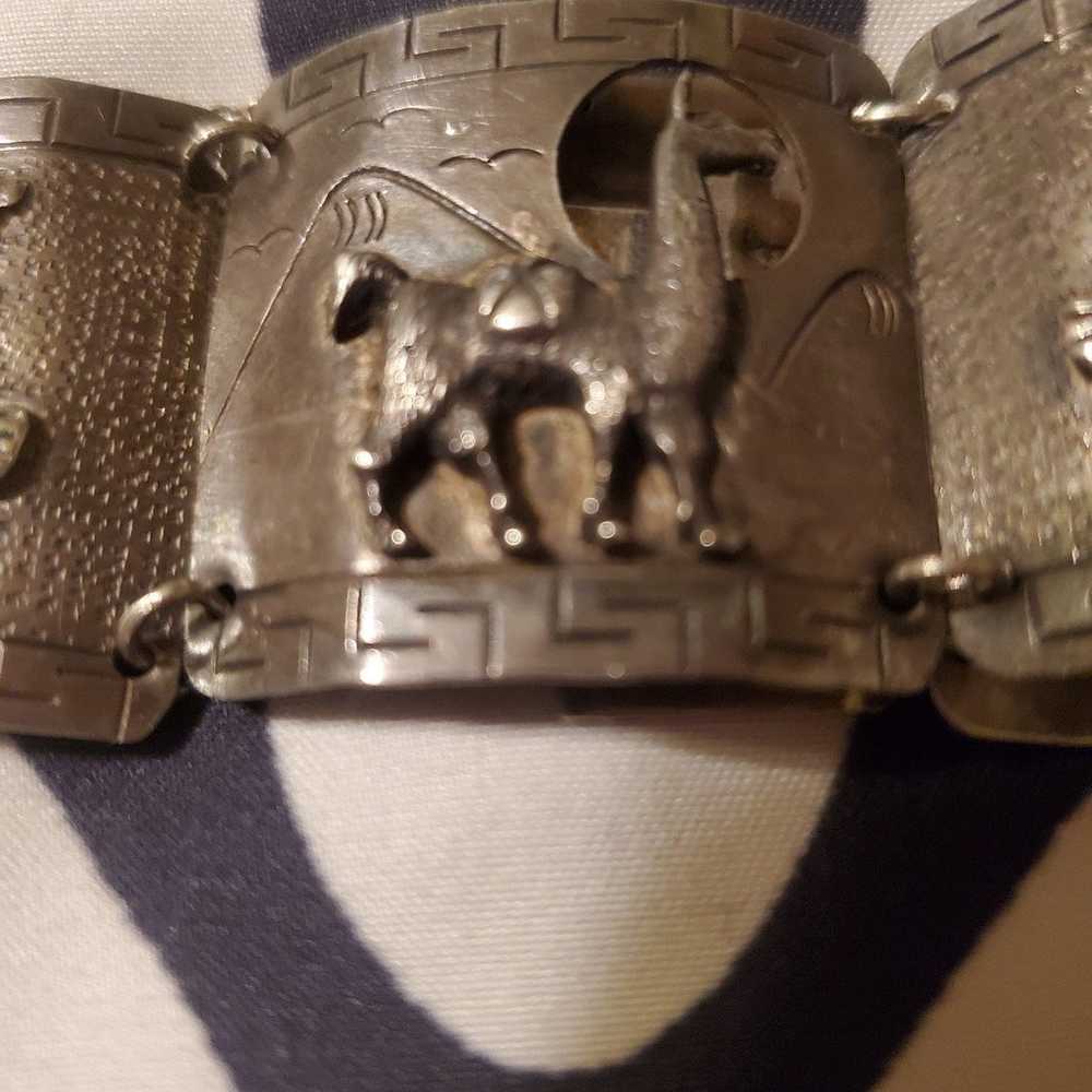 Vintage Peruvian Silver  Bracelet - image 9