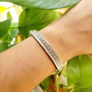 Vintage Silver Simple Classic Bangle Bracelet - image 1