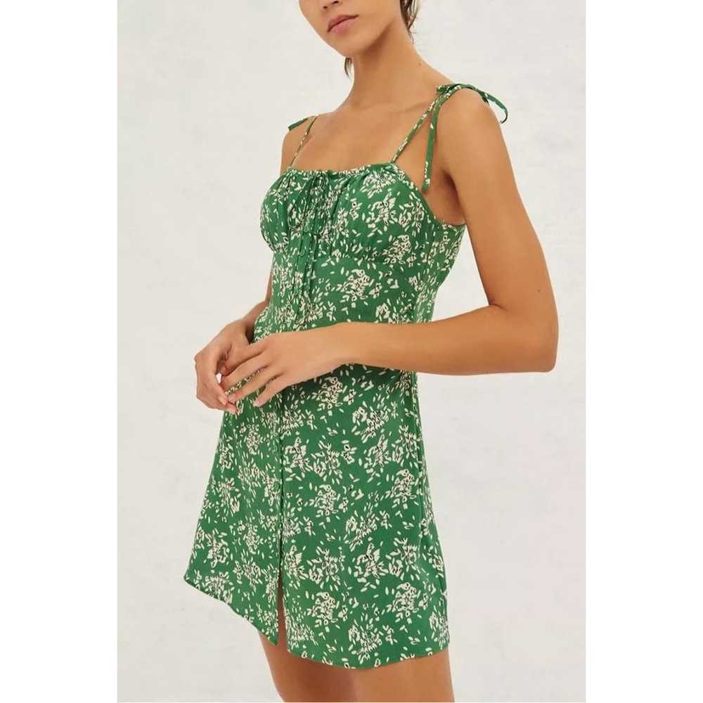 BA&SH Volver Green White Floral Mini Dress Slip S… - image 1