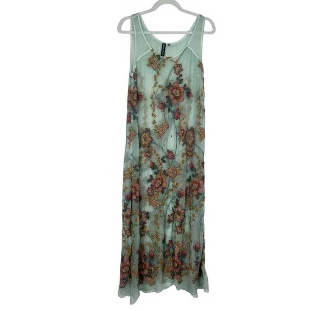 Gretty Zueger Maxi Dress Womens Small Cream Pink … - image 1