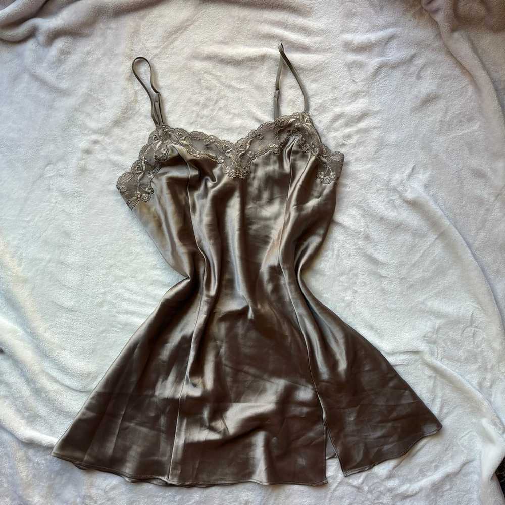 Victoria’s secret vintage 90’s grey silver Slip D… - image 3