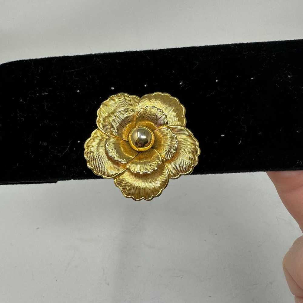 Vintage Flower Pin by Liebo Lieba Scarf Dress Cli… - image 2