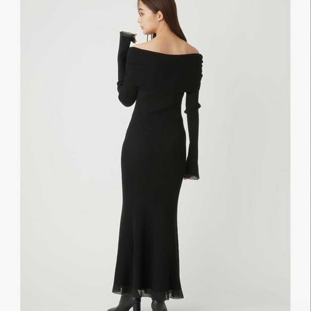 FRAY I.D Off-Shoulder Ribbon Rib Knit Dress - image 2