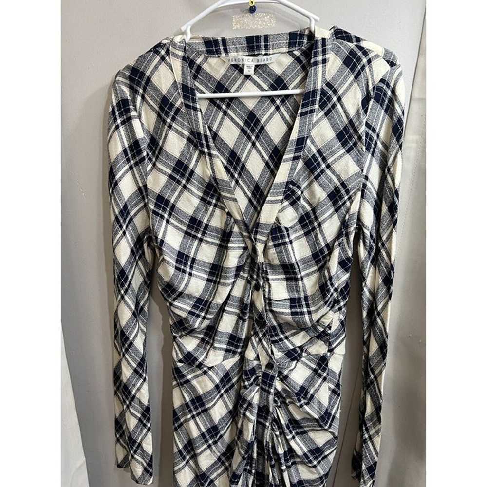 VERONICA BEARD Women’s Size 10 Navy Blue PLAID RU… - image 10