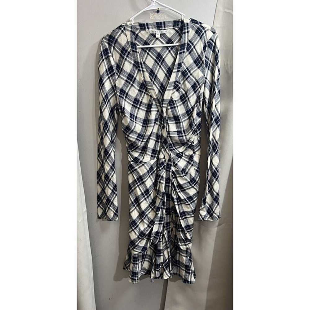 VERONICA BEARD Women’s Size 10 Navy Blue PLAID RU… - image 1