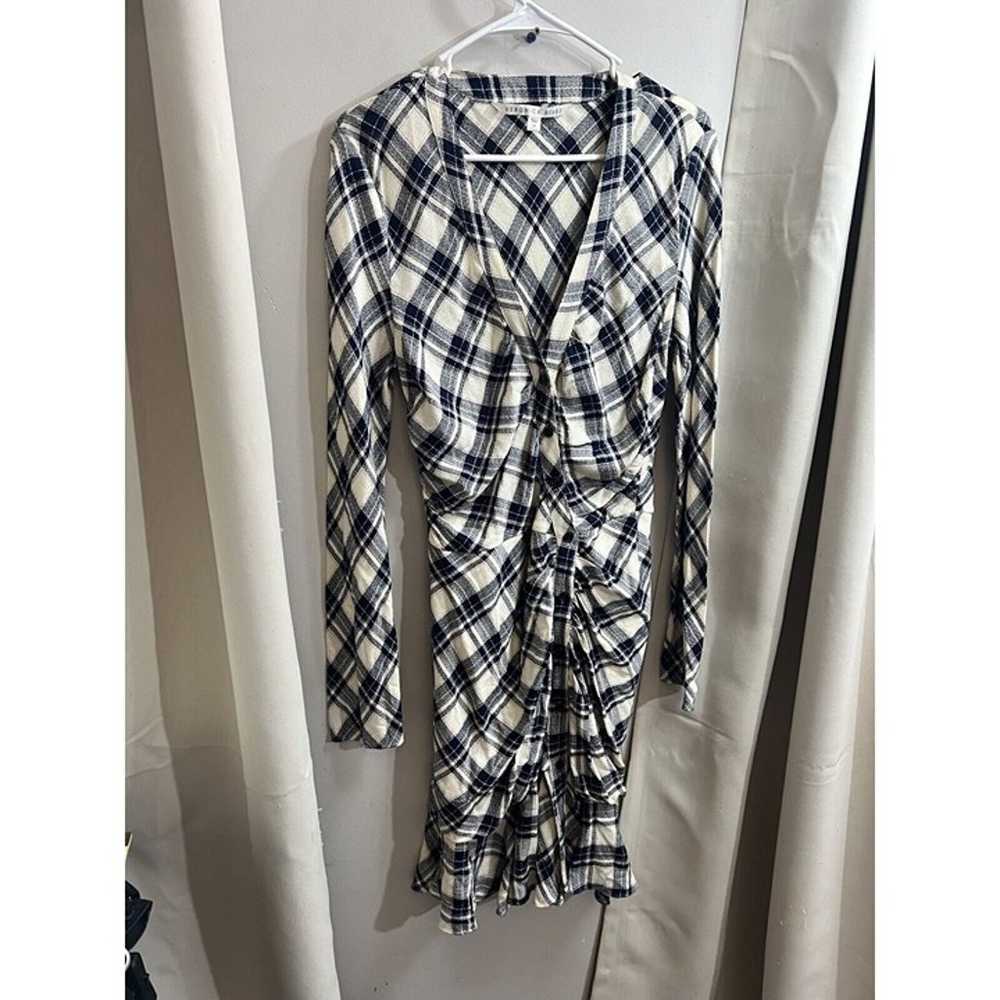 VERONICA BEARD Women’s Size 10 Navy Blue PLAID RU… - image 9