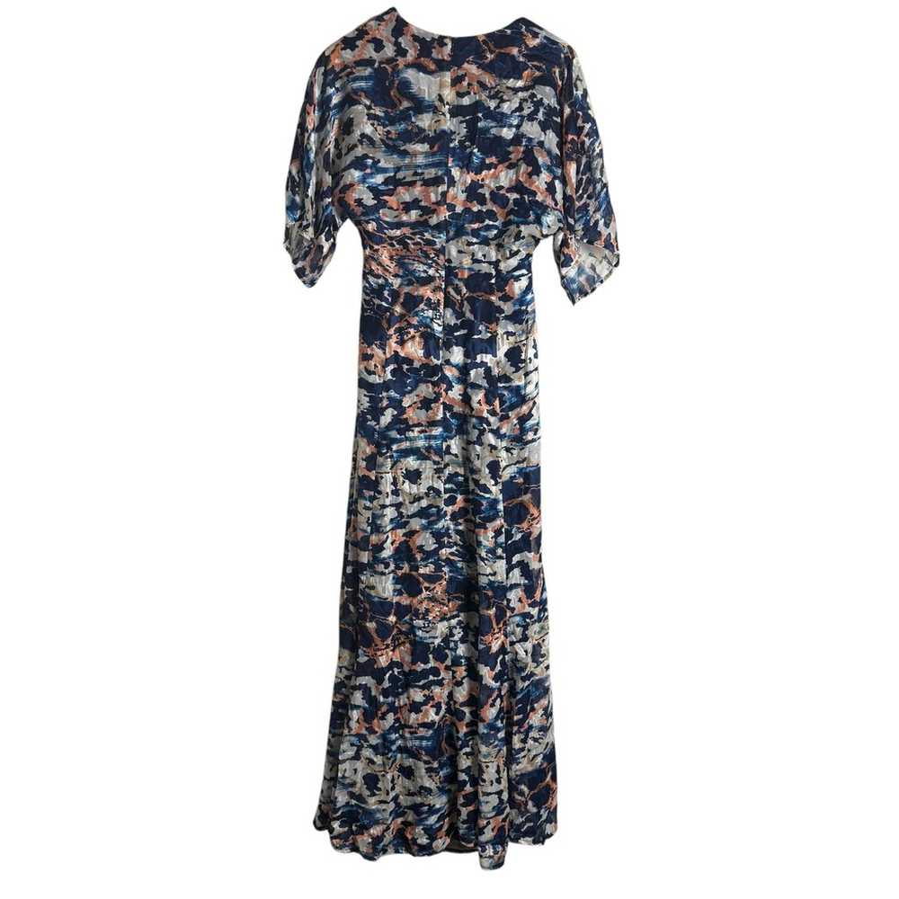 Hutch Chiara Blue Printed Tie Front V-Neck Kimono… - image 10