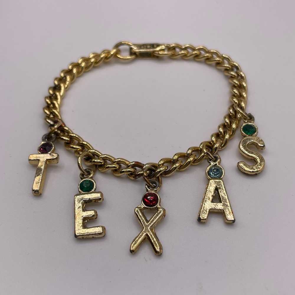 VTG - TEXAS Gold Charm Bracelet - image 5