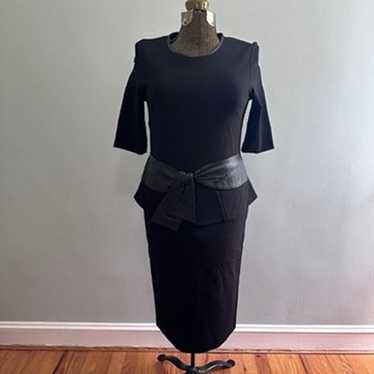 Raoul black midi peplum pencil dress size 8