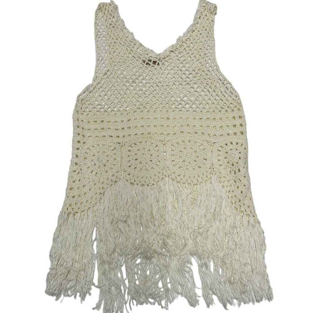 Meskita Dress Womens Medium Cream VNK Crochet Ope… - image 3