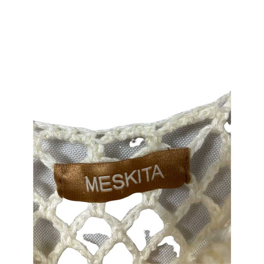 Meskita Dress Womens Medium Cream VNK Crochet Ope… - image 4