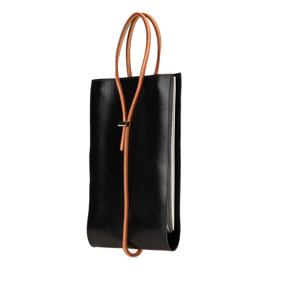 Black Hermès Box Calf Knot Flat Handbag - image 2