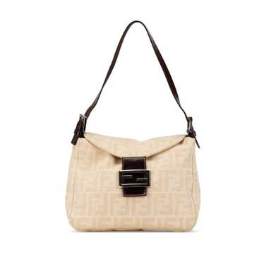 Brown Fendi Zucca Canvas Double Flap Mamma Shoulde