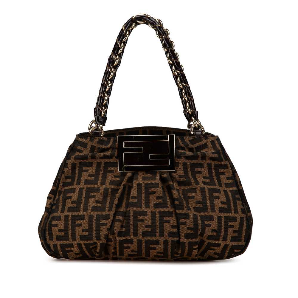 Brown Fendi Small Zucca Canvas Mia Chain Tote - image 1