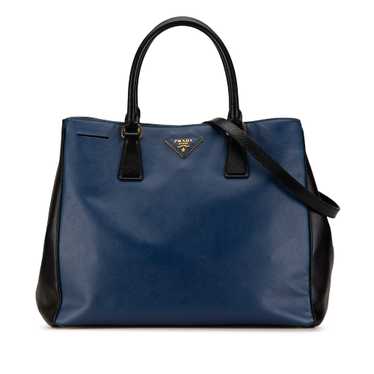 Blue Prada Medium Saffiano Lux Bicolor Galleria Sa