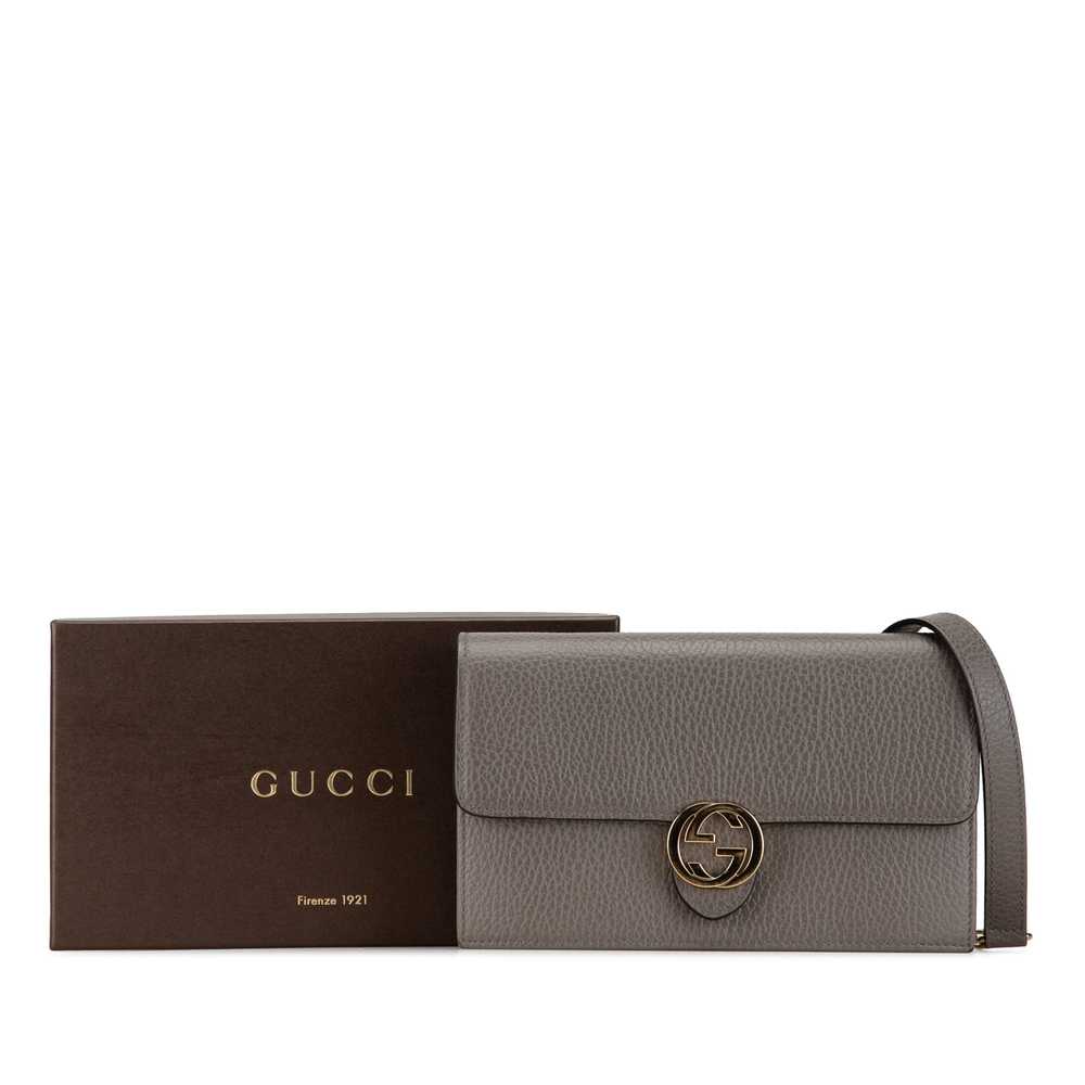 Gray Gucci Leather Interlocking G Dollar Wallet o… - image 10