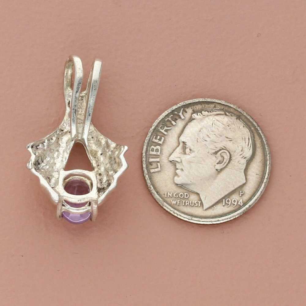 sterling silver vintage oval-cut purple amethyst … - image 2