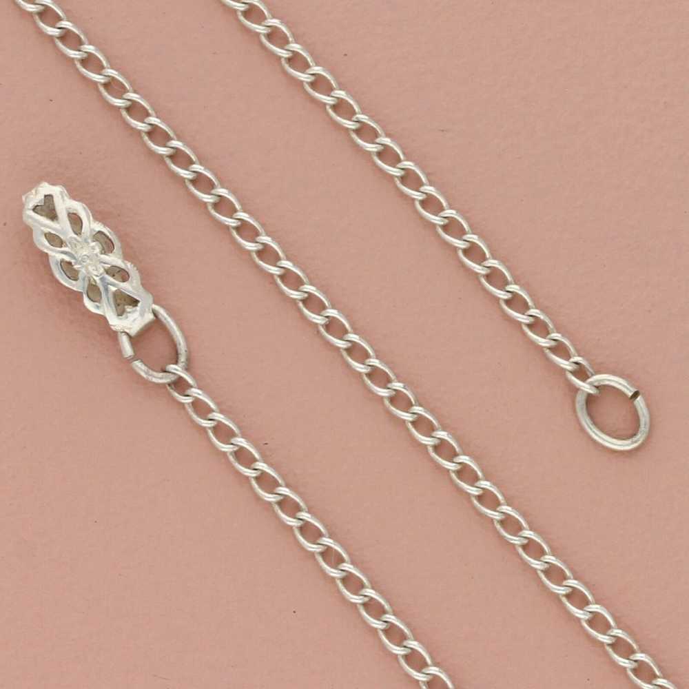 sterling silver vintage 2mm curb chain necklace s… - image 1