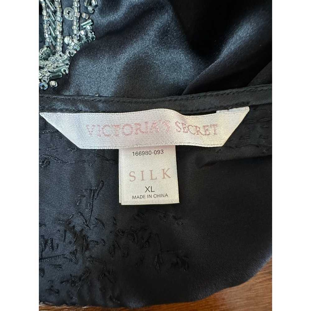 Victoria's Secret  100%  Silk Black Dress With Gl… - image 3