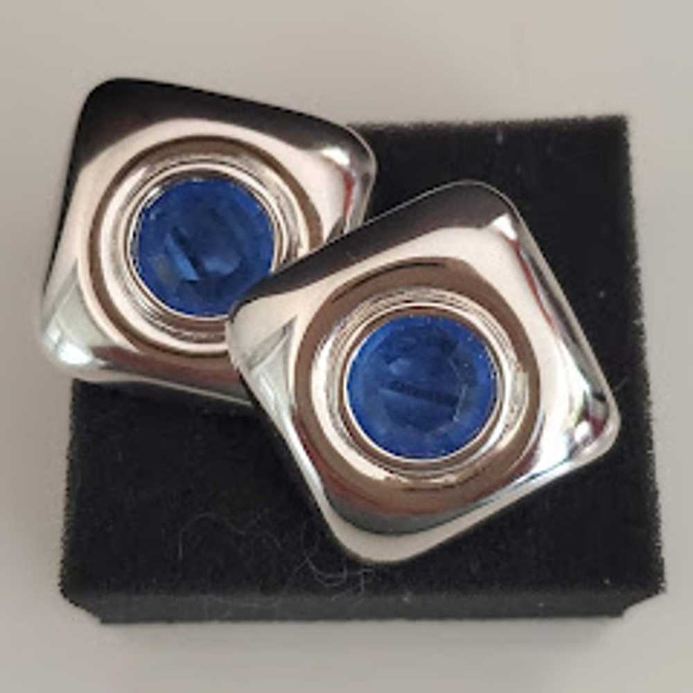 Vintage Swarovski S.A.L. Earrings Rhodium Plated … - image 5