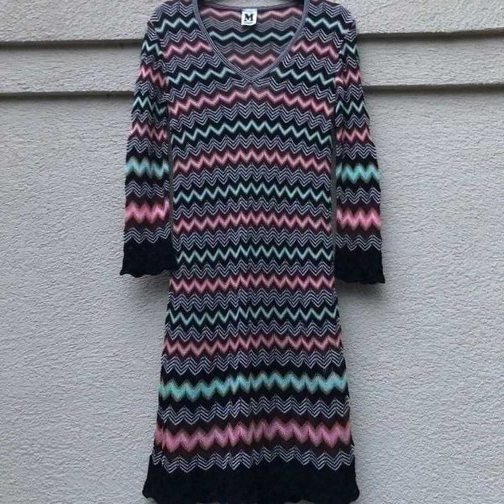 M Missoni Chevron Classic V-Neck Multicolor Dress… - image 1