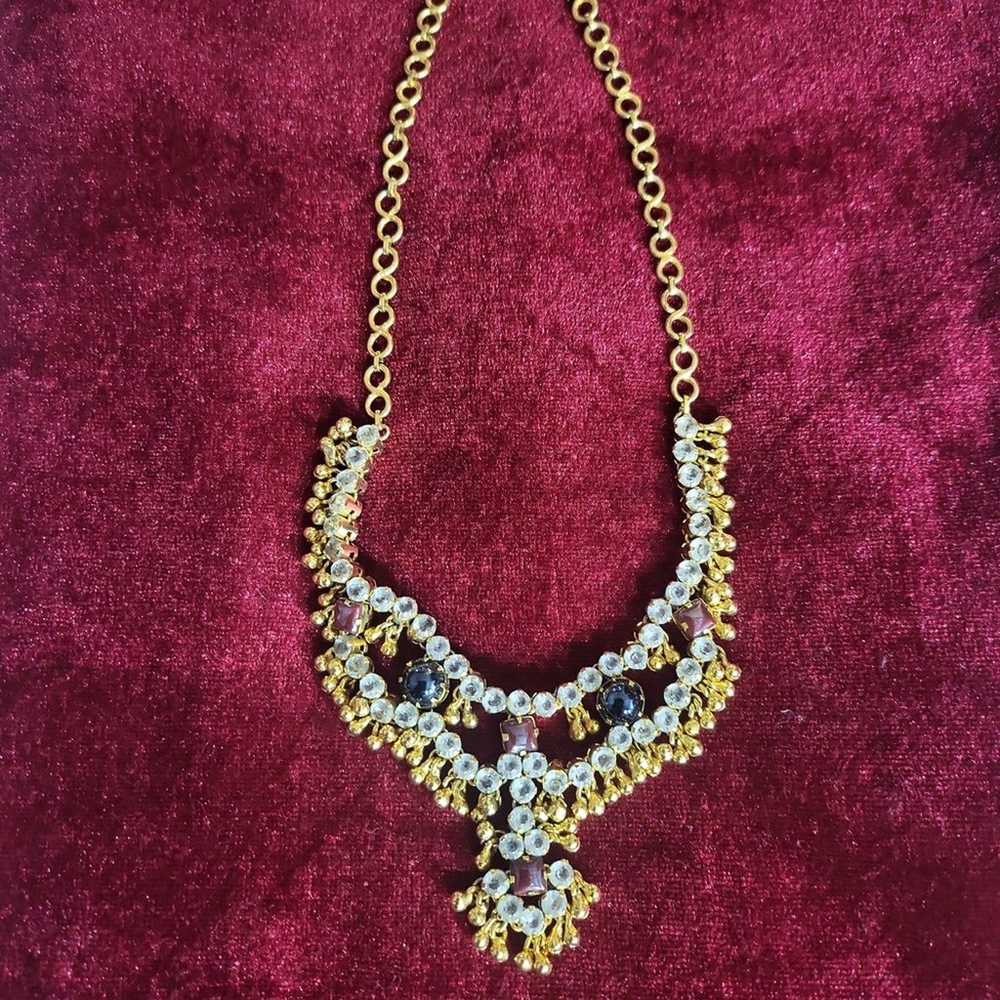 Gorgeous Vintage Bollywood Style gold tone neckla… - image 1