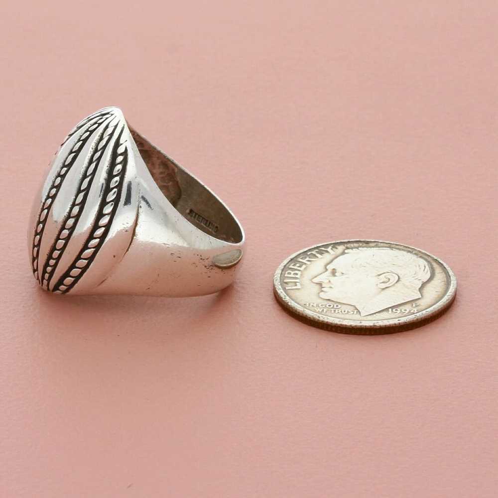 sterling silver vintage braided dome ring size 5 - image 2