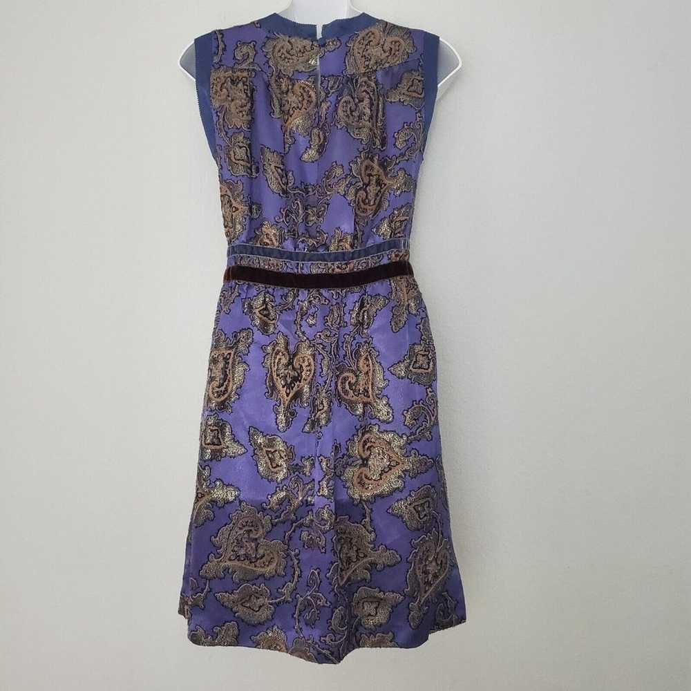 Etro Women's Dress Medium Purple Paisley Brocade … - image 10