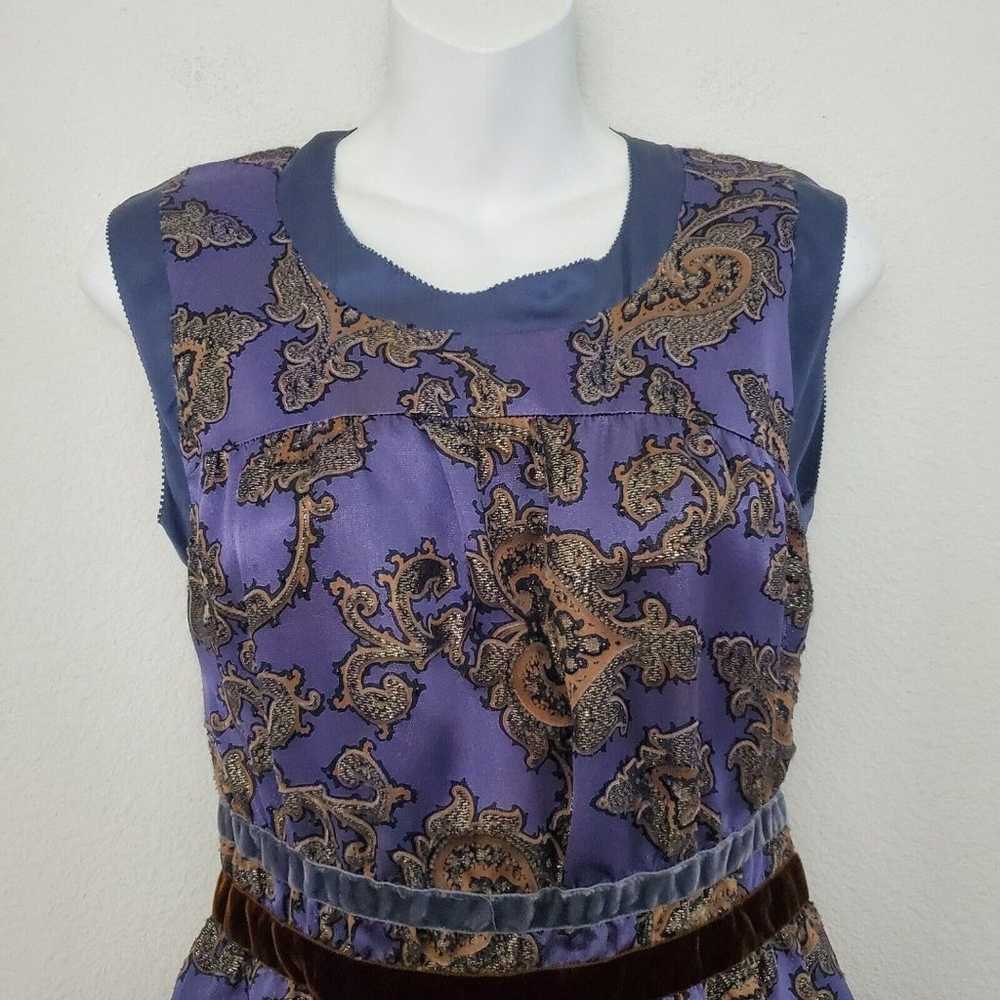 Etro Women's Dress Medium Purple Paisley Brocade … - image 2