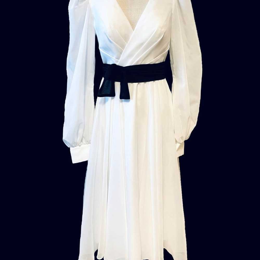 Vintage Style 1940s-50s White Dress Flare-A-Line … - image 1