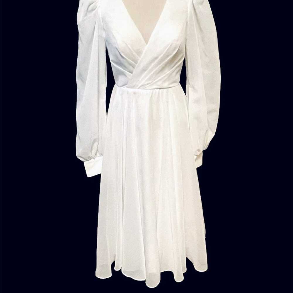 Vintage Style 1940s-50s White Dress Flare-A-Line … - image 3