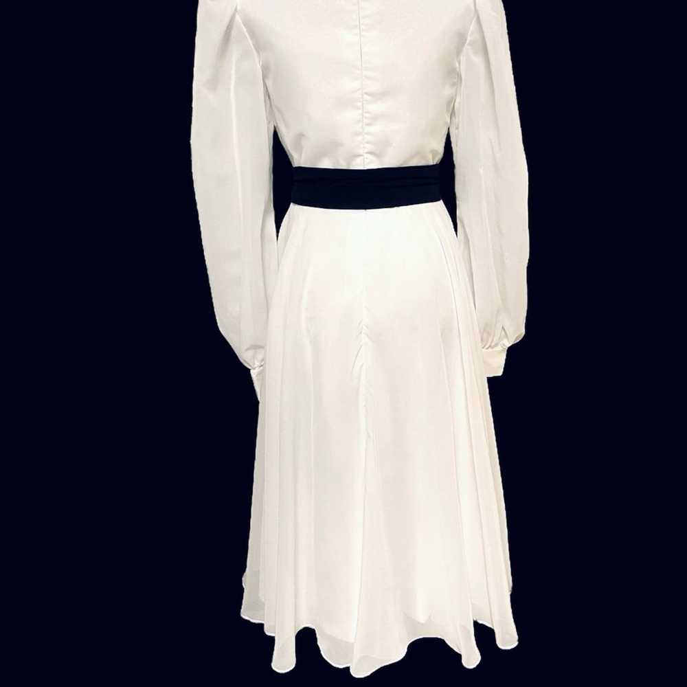 Vintage Style 1940s-50s White Dress Flare-A-Line … - image 7