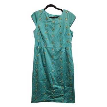 BODEN Green Jewel Bling Flower Accent Dress - Size