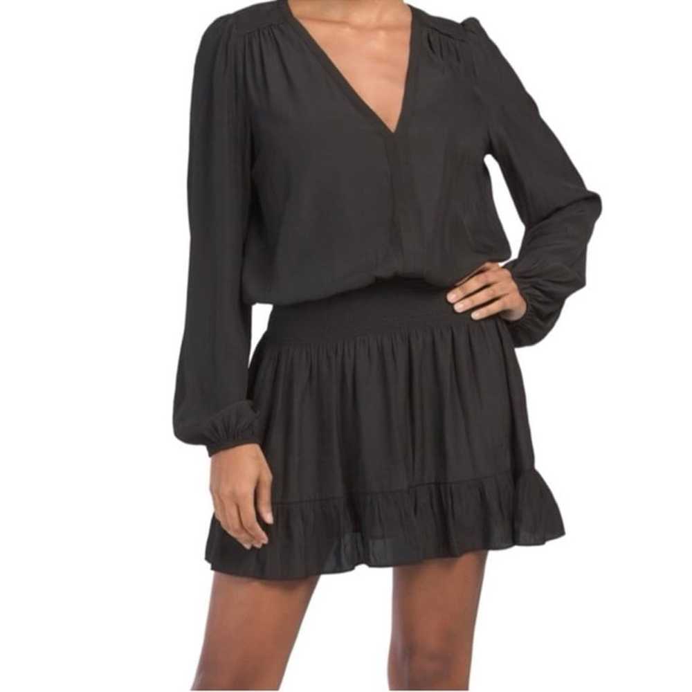 RAMY BROOK Black Christie Blouson Mini Dress Long… - image 2