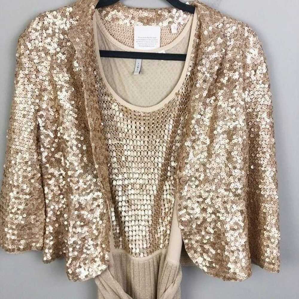 Iisli Matte Gold Sequin Dress/Jacket Set - image 2