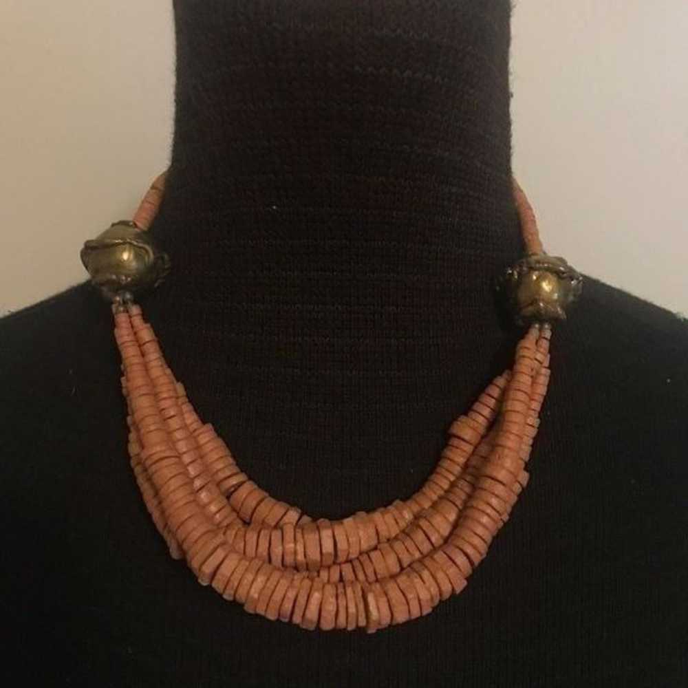 Clay & Brass Boho Multi Strand Necklace - image 2