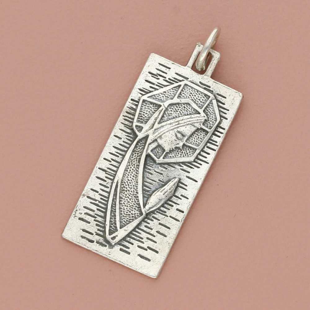 sterling silver vintage praying madonna marian me… - image 1