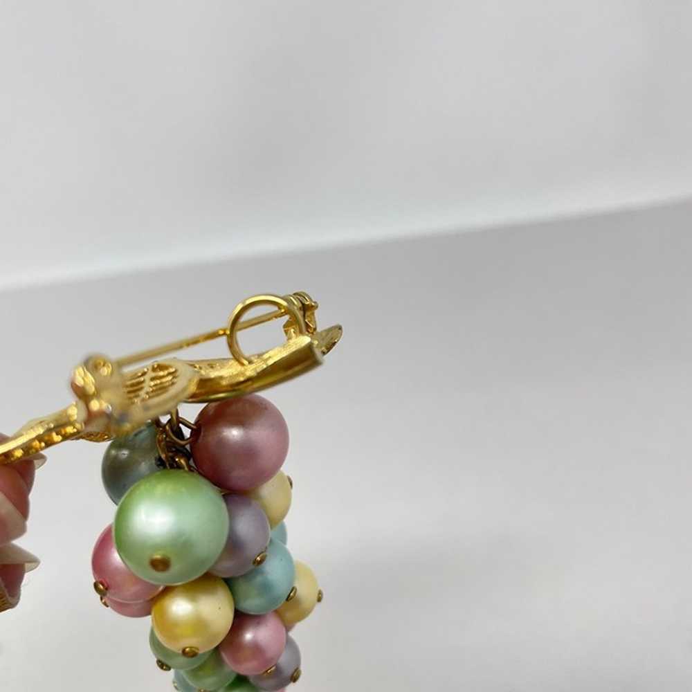 Vintage Pastel Grape Set Clip On Earrings Convert… - image 10